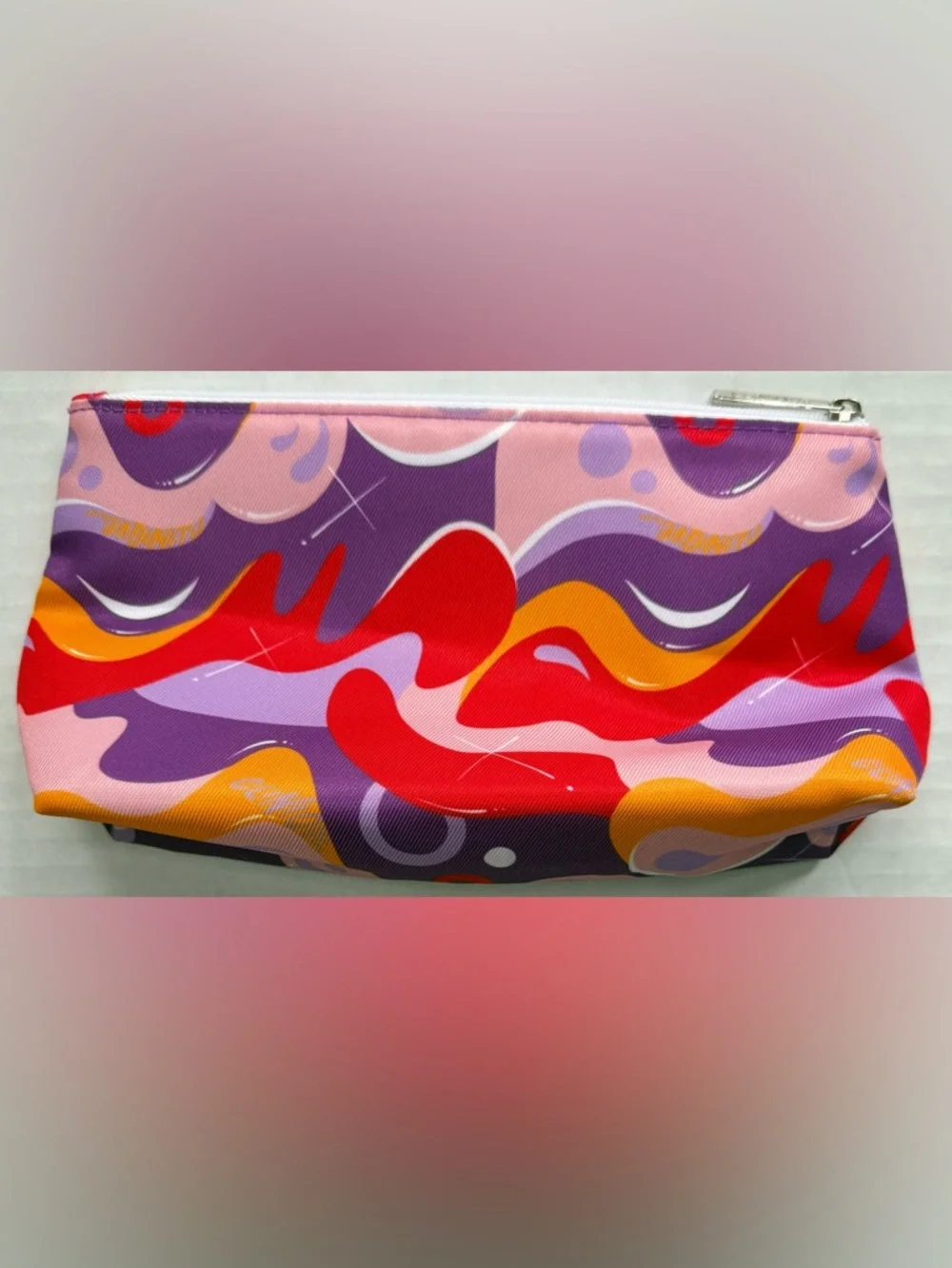 Clinique Abstract Lips Pop-Art Print Cosmetic Makeup Pouch
